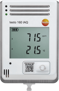 Testo 160 IAQ - Wi-Fi Data Logger with Display and Internal Sensors for Temperature, Humidity, CO₂, and Atmospheric Pressure