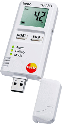 Testo 184 H1 - Temperature and Humidity USB Transport Data Logger with LCD Display