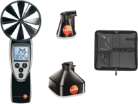 Testo 417 Kit - Rotating Vane Anemometer with Soft Case and 2 Air Flow Funnels