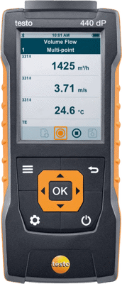 Testo 440 dP - Air Velocity and IAQ Measuring Instrument with Differential Pressure Sensor