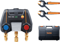 Testo 550i Smart Kit - App-Controlled Digital Manifold with Wireless Clamp Temperature Probes (NTC)