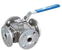 A-T Controls 4-Way Ball Valve, 43 Series