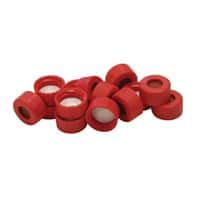 Chromatography Research Supplies Pre-Stuffed Red Cap for Robotic Arm Vial PTFE/Silicone Rubber(100/pk)