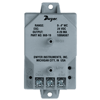 Dwyer Differential Pressure Transmitter, Series 668