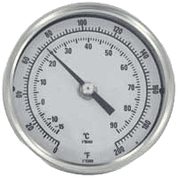 Dwyer Long Reach Bimetal Thermometer, Series BTLRN