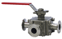 Dwyer 3-Way Tri-Clamp Stainless Steel Ball Valve, Series WE33