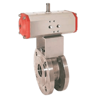 Kobold 2-Way Stainless Steel Flange Ball Valve with Pneumatic Actuator, KUP-VK