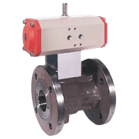 Kobold 2-Way Cast Iron Flange Ball Valve with Pneumatic Actuator, KUP-VO
