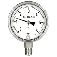 Kobold Stainless Bourdon Tube Pressure Gauge, MAN-R-S