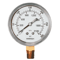 Marsh Bellofram General Service Gauge, Steel Case