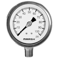 Marsh Bellofram Stainless Steel Internal Gauge, Quality Series 100 mm, 160 mm