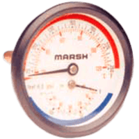 Marsh Bellofram Boiler Gauge, Tridicator