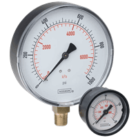 Noshok ABS & Steel Case, Dry Dial Indicating Pressure Gauge, 100 Series