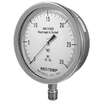 Reotemp All Stainless Stell Low Pressure Gauge, Series PCS