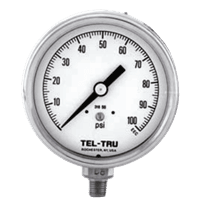 Tel-Tru 1% Stainless Steel Pressure Gauge, Model 30