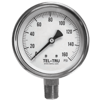 Tel-Tru Industrial/Hydraulic Pressure Gauge, Model 33