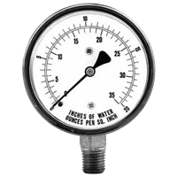 Tel-Tru Low Pressure Diaphragm-Actuated Utility Pressure Gauge, Model 55