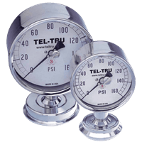 Tel-Tru Food and Dairy Line Sanitary Pressure Gauge, Model 80