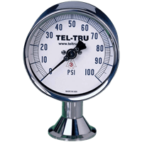 Tel-Tru Chem Line Sanitary Pressure Gauge, Model 81