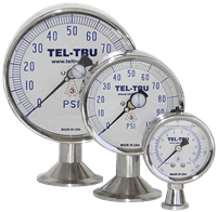 Tel-Tru Pharma Line Sanitary Pressure Gauge, Model 83