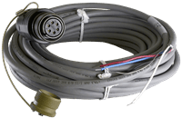 TURCK Female x Free Leads Military Style Cable, 6 pin, 13m, TPE/Charcoal Gray / With Closure Caps