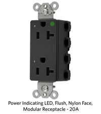 Power Indicating LED, Flush, Nylon Face, Modular Receptacle -20A.png