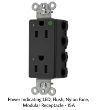 Power Indicating LED, Flush, Nylon Face, Modular Receptacle -15A.png
