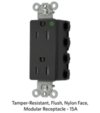 Tamper-Resistant, Flush, Nylon Face, Modular Receptacle -15A.png