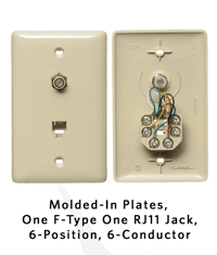 Molded-In Plates - One F-Type One RJ11 Jack, 6-Position, 6-Conductor.png