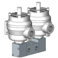Midland-ACS 1/4" Pilot Solenoid Operated Spring-Return Spool Valve, 1500 Series