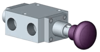Midland-ACS 1/2" Mechanically Operated Spring-Return Spool Valve, 1600 Series