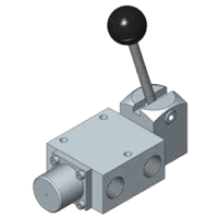 Midland-ACS 1/2" Mechanically Operated Spring-Return Spool Valve, 1600 Series