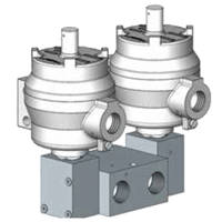 Midland-ACS 1/2" Pilot Operated Spring-Return Spool Valve, 1600 Series