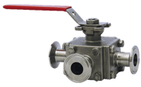 Series WE33 3-Way Tri-Clamp Stainless Steel Ball Valve
