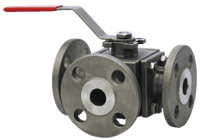 Series WE34 3-Way Flanged Stainless Steel Ball Valve