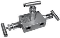 HM45 Series In-Line Three-Valve Manifold