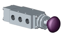 Midland-ACS 1/4" Manually Operated Spring-Return Spool Valve, 1500 Series
