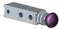 Midland-ACS 1/4" Manually Operated Spring-Return Spool Valve, 1500 Series