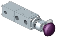 Midland-ACS 1/4" Manually Operated Spring-Return Spool Valve, 1500 Series