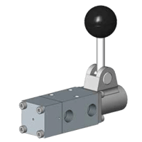 Midland-ACS 1/4" Manually Operated Spring-Return Spool Valve, 1500 Series