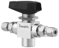 Swagelok Trunnion Ball Valve Special Alloy Materials 83 Series, 3-Way Valve