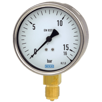 Bourdon Tube Pressure Gauge, Copper Alloy - 212.20