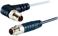 Adsens M8 Male Connector, Swivel Type, 3 or 4 pins