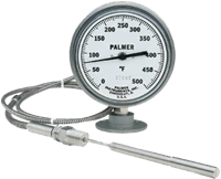 5" Direct Drive Remote Reading Dial Thermometer, Wall Mounted