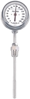 5" Rigid Dial Thermometer with 1/2" NPT, Adjustable Union