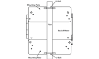 PDA6260 Steel 2" Pipe Mounting Kit for PD2 & PD4