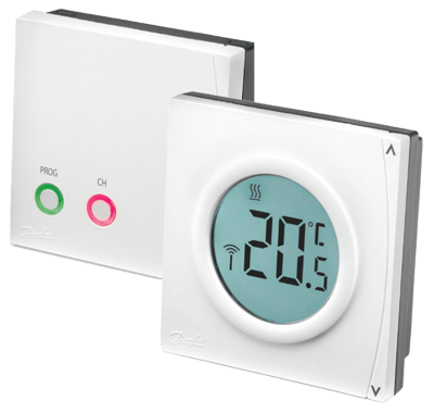 Danfoss Digital Room Thermostat, RET2000 B-RF/RX1-S