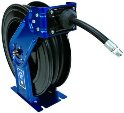 Blue DEF Hose Reels For Use With Diesel Exhaust Fluid