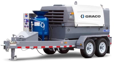 EcoQuip 2 EQ400t Elite Towable blasting trailer with 425 CFM @ 175 psi Compressor