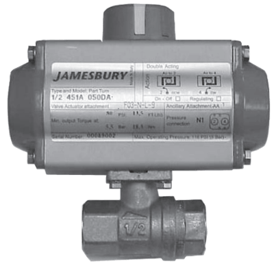 Metso Jamesbury Automated Brass Ball Valve, Series 451A